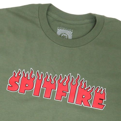 SPITFIRE LONG SLEEVE スピットファイヤー ロングスリーブTシャツ DEMONSEED SCRIPT MILITARY GREEN スケートボード スケボー 1