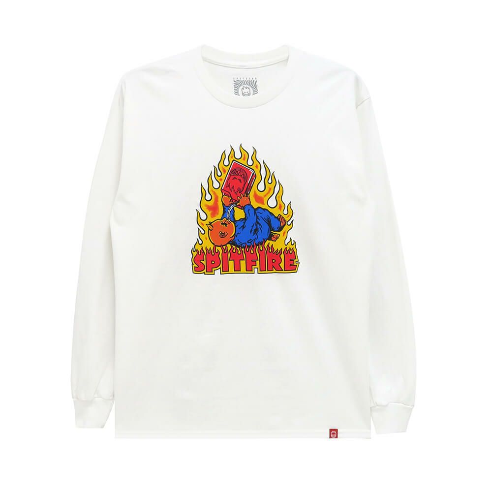 SPITFIRE LONG SLEEVE スピットファイヤー ロングスリーブTシャツ DEMONSEED WHITE スケートボード スケボー 