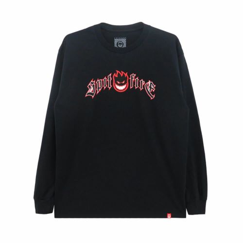 SPITFIRE LONG SLEEVE スピットファイヤー ロングスリーブTシャツ IMMORTAL FIRE BLACK スケートボード スケボー 