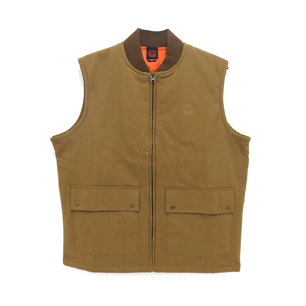 SPITFIRE JACKET スピットファイヤー ジャケット BIGHEAD VEST TAN スケートボード スケボー 