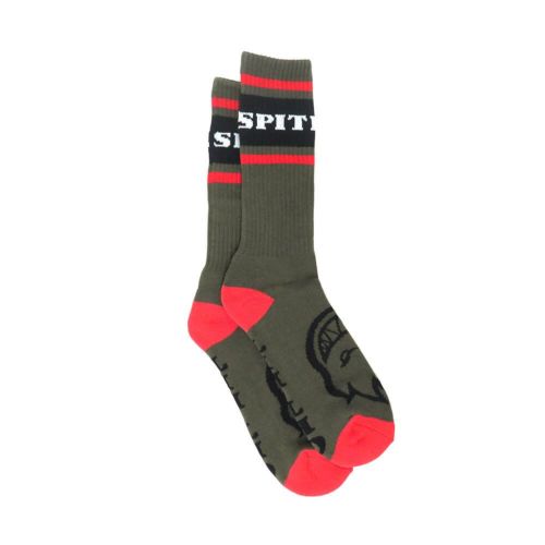 SPITFIRE SOCKS スピットファイヤー ソックス 靴下 CLASSIC 87 BIGHEAD OLIVE/BLACK/RED スケートボード スケボー 3