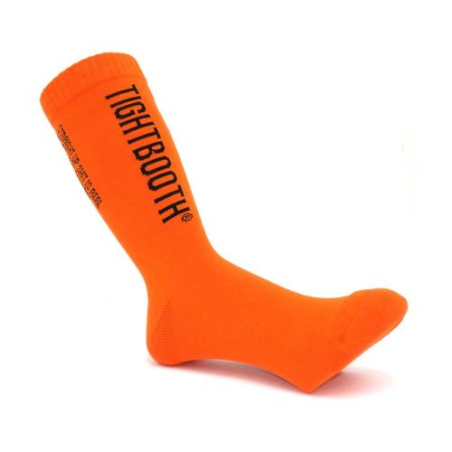 TIGHTBOOTH（TBPR）SOCKS タイトブース ソックス 靴下 LABEL LOGO SOCKS ORANGE スケートボード スケボー