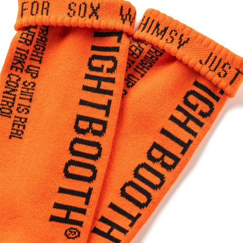 TIGHTBOOTH（TBPR）SOCKS タイトブース ソックス 靴下 LABEL LOGO SOCKS ORANGE スケートボード スケボー 5