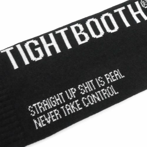 TIGHTBOOTH（TBPR）SOCKS タイトブース ソックス 靴下 LABEL LOGO SOCKS BLACK スケートボード スケボー 3