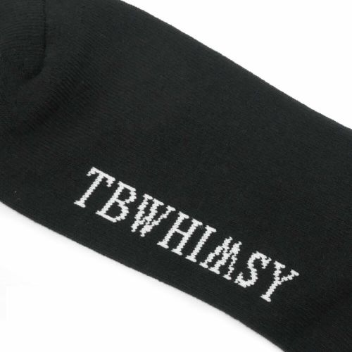 TIGHTBOOTH（TBPR）SOCKS タイトブース ソックス 靴下 LABEL LOGO SOCKS BLACK スケートボード スケボー 4