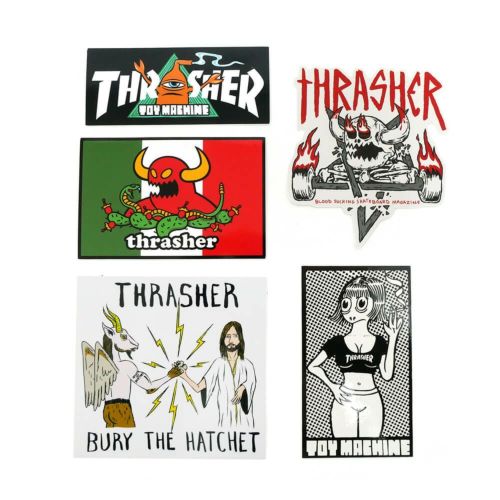 THRASHER STICKER PACK スラッシャー ステッカー THRASHER x TOY MACHINE 4" STICKER 5-PACK（US企画） スケートボード スケボー 1