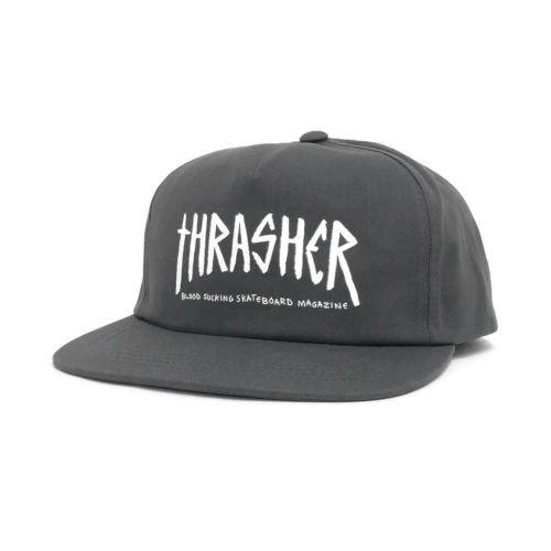 THRASHER CAP スラッシャー キャップ THRASHER x TOY MACHINE SCRATCH SNAPBACK CHARCOAL（US企画） スケートボード スケボー