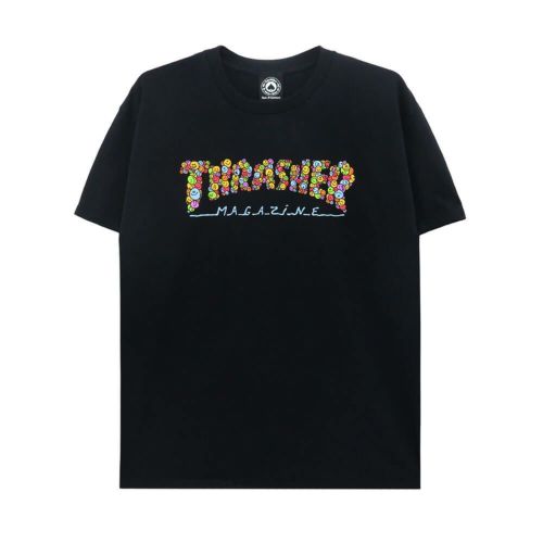  THRASHER T-SHIRT スラッシャー Ｔシャツ THRASHER X TOY MACHINE SMILE BY SPANKY BLACK（US企画） スケートボード スケボー 