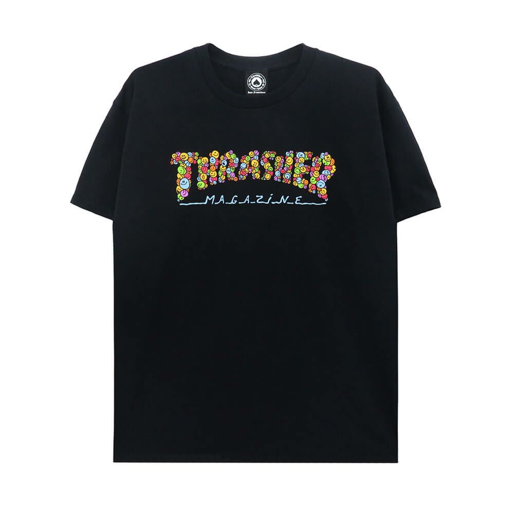  THRASHER T-SHIRT スラッシャー Ｔシャツ THRASHER X TOY MACHINE SMILE BY SPANKY BLACK（US企画） スケートボード スケボー 
