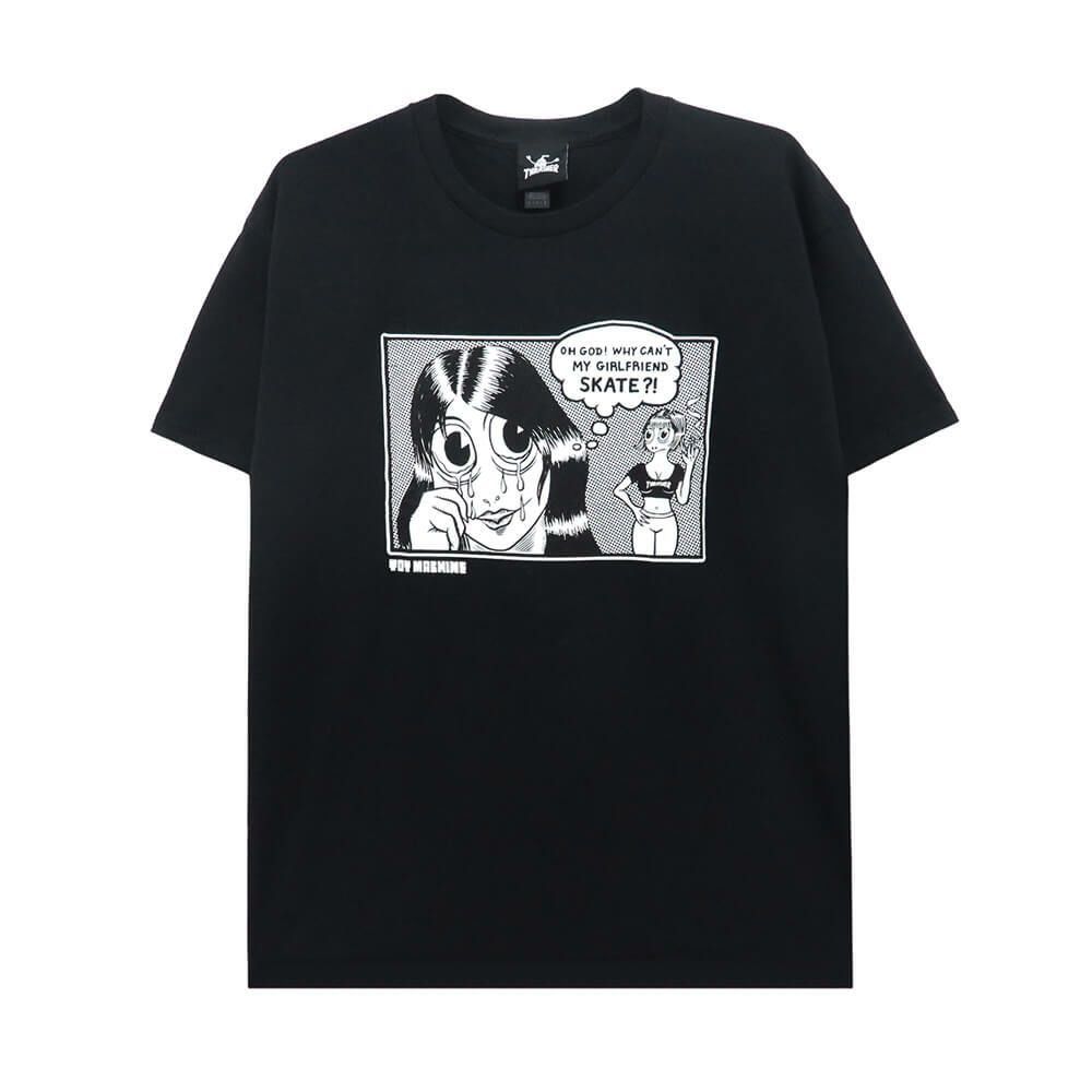  THRASHER T-SHIRT スラッシャー Ｔシャツ THRASHER X TOY MACHINE GIRLFRIEND BLACK（US企画） スケートボード スケボー 