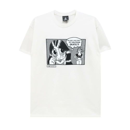 THRASHER T-SHIRT スラッシャー Ｔシャツ THRASHER X TOY MACHINE GIRLFRIEND WHITE（US企画） スケートボード スケボー 