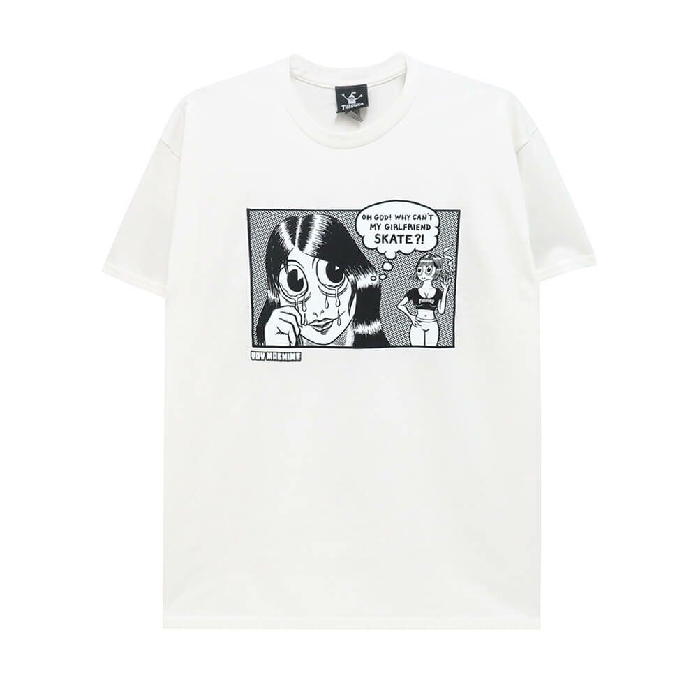 THRASHER T-SHIRT スラッシャー Ｔシャツ THRASHER X TOY MACHINE GIRLFRIEND WHITE（US企画） スケートボード スケボー 