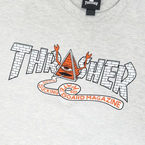 THRASHER T-SHIRT スラッシャー Ｔシャツ THRASHER X TOY MACHINE PYRAMID ASH（US企画） スケートボード スケボー 1