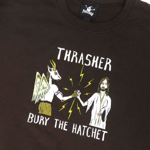  THRASHER CREW SWEAT スラッシャー トレーナー THRASHER X TOY MACHINE THRASHER B.T.H DARK CHOCOLATE（US企画） スケートボード スケボー 1