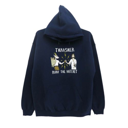  THRASHER HOOD スラッシャー パーカー THRASHER X TOY MACHINE THRASHER B.T.H NAVY（US企画） スケートボード スケボー 