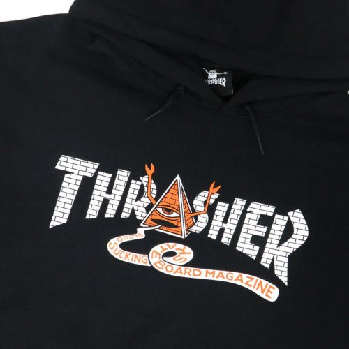  THRASHER HOOD スラッシャー パーカー THRASHER X TOY MACHINE PYRAMID BLACK（US企画） スケートボード スケボー 1