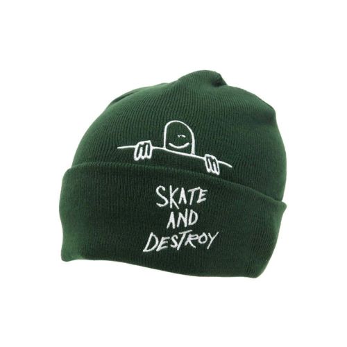 THRASHER CAP スラッシャー キャップ THRASHER x TOY MACHINE GONZ SAD FOLD BEANIE FOREST GREEN（US企画） スケートボード スケボー 1