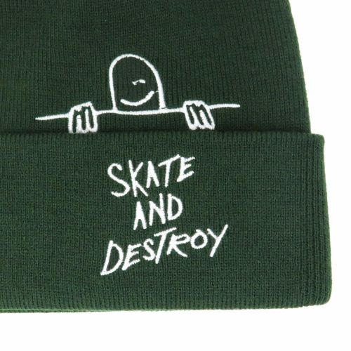 THRASHER CAP スラッシャー キャップ THRASHER x TOY MACHINE GONZ SAD FOLD BEANIE FOREST GREEN（US企画） スケートボード スケボー 2