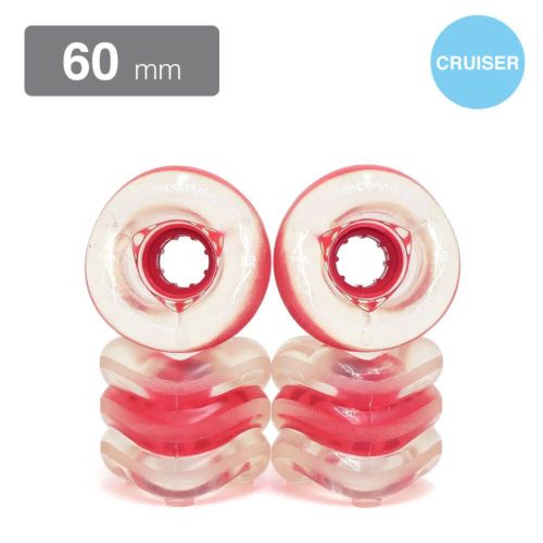 SHARK WHEEL シャークウィール ソフトウィール（クルーザー） CALIFORNIA ROLL（78A）CLEAR RED HUB HIDECOMPLY 60mm スケートボード スケボー