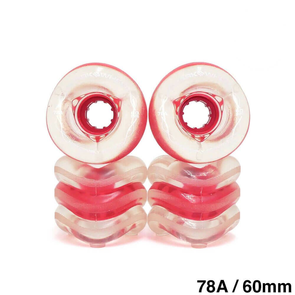SHARK WHEEL シャークウィール ソフトウィール（クルーザー） CALIFORNIA ROLL（78A）CLEAR RED HUB HIDECOMPLY 60mm スケートボード スケボー