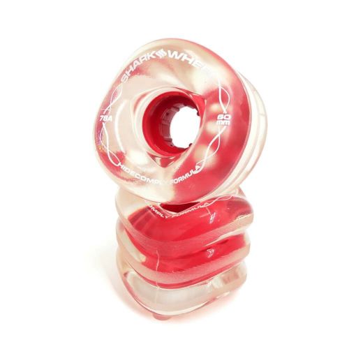 SHARK WHEEL シャークウィール ソフトウィール（クルーザー） CALIFORNIA ROLL（78A）CLEAR RED HUB HIDECOMPLY 60mm スケートボード スケボー 2