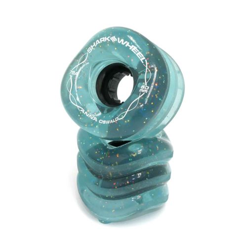 SHARK WHEEL シャークウィール ソフトウィール（クルーザー） CALIFORNIA ROLLTRANSPARENT（78A）BLUE/GRAY GLITTER ANNA OSWALD 60mm スケートボード スケボー 2