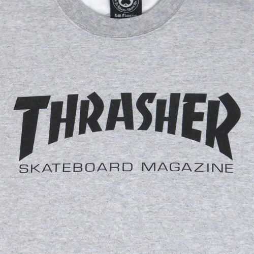 【アウトレット価格 8,800円 → 5,990円】THRASHER CREW SWEAT スラッシャー トレーナー SKATE MAG・Sサイズ GREY（US企画）在庫処分のため スケートボード スケボー　1