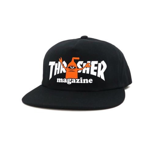 THRASHER CAP スラッシャー キャップ THRASHER x TOY MACHINE SECT SNAPBACK BLACK（US企画） スケートボード スケボー 