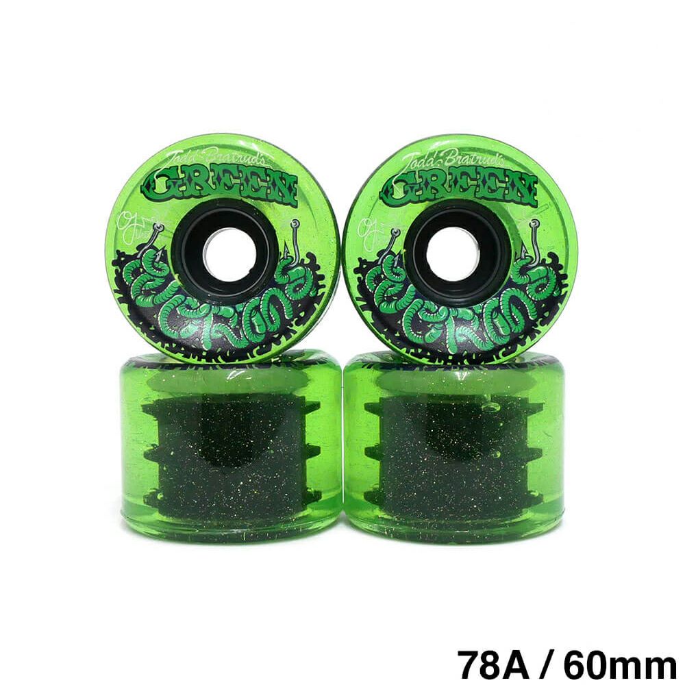 OJ WHEEL オージェー ソフトウィール（クルーザー） SUPER JUICE（78A）GREEN WORMS 緑 60mm スケートボード スケボー