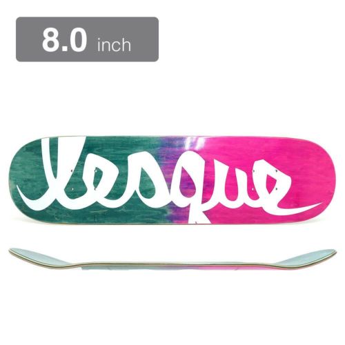 LESQUE DECK レスケ デッキ TEAM LOGO GREEN/PINK STAIN 8.0 スケートボード スケボー