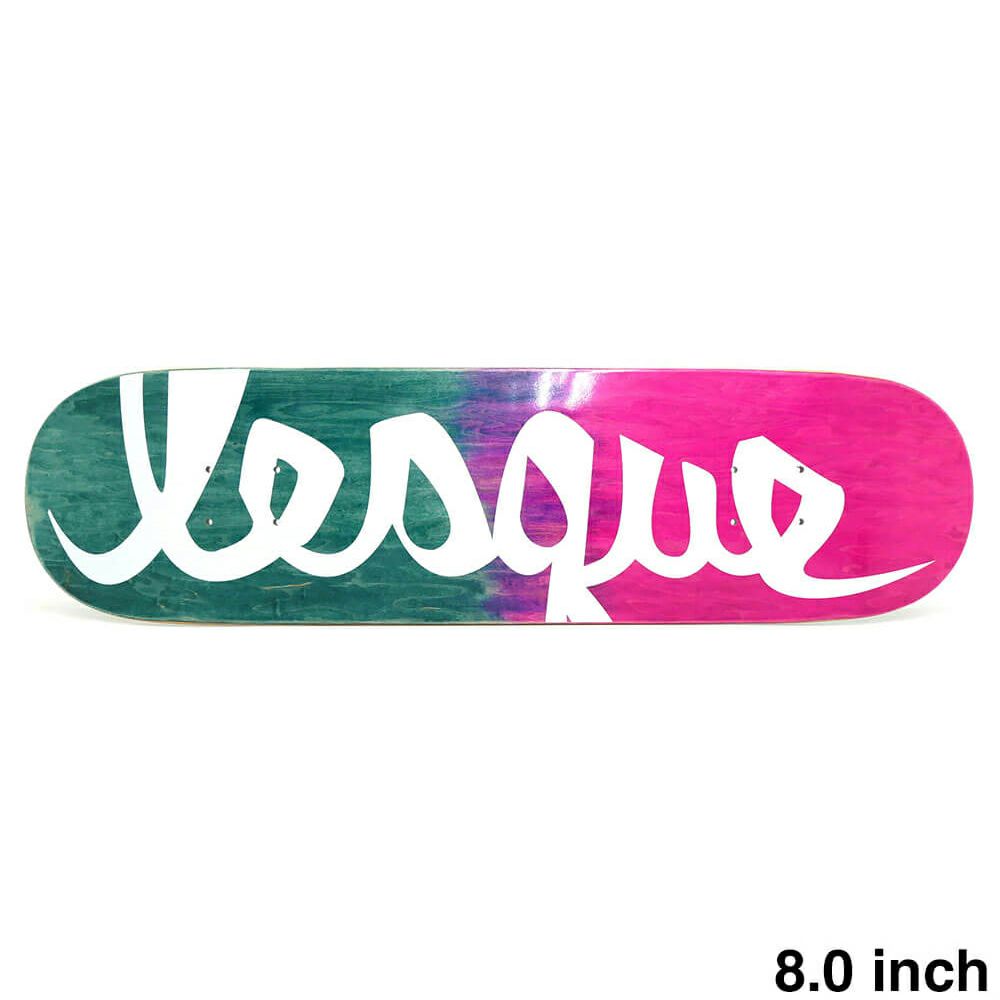 LESQUE DECK レスケ デッキ TEAM LOGO GREEN/PINK STAIN 8.0 スケートボード スケボー