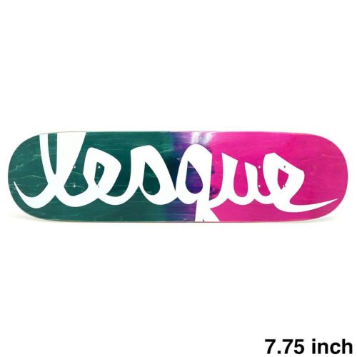 LESQUE DECK レスケ デッキ TEAM LOGO GREEN/PINK STAIN 7.75 スケートボード スケボー