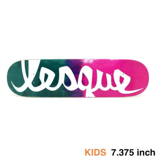 LESQUE DECK レスケ デッキ（子供用） TEAM LOGO GREEN/PINK STAIN 7.375 スケートボード スケボー