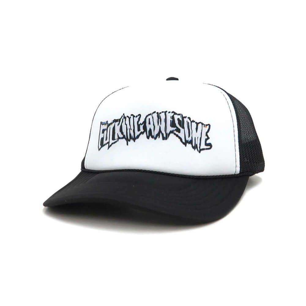 FUCKING AWESOME MESH CAP ファッキンオーサム メッシュキャップ SCANNER WARP STAMP TRUCKER BLACK/WHITE スケートボード スケボー 