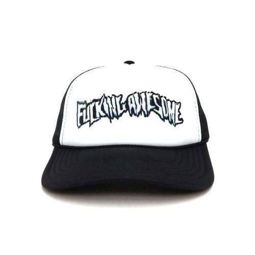 FUCKING AWESOME MESH CAP ファッキンオーサム メッシュキャップ SCANNER WARP STAMP TRUCKER BLACK/WHITE スケートボード スケボー 1