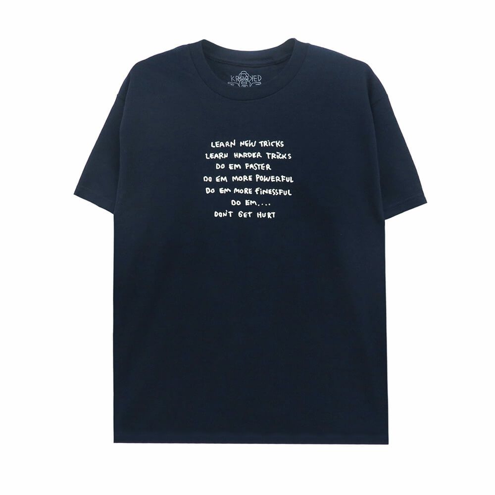 KROOKED T-SHIRT クルキッド Tシャツ NEW TRICKS NAVY スケートボード スケボー 