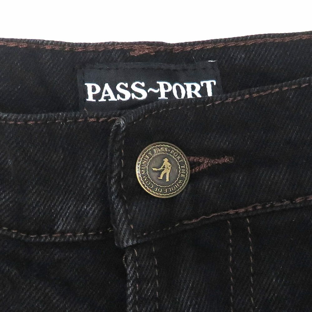 PASS~PORT SHORTS パスポート ショーツ WORKERS CLUB JEANS SHORT R42 WASHED BLACK スケートボード スケボー 2