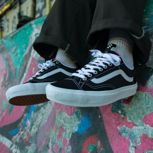 VANS SHOES バンズ シューズ スニーカー オールドスクール SKATE OLD SKOOL 36+ BLACK/WHITE（US企画） スケートボード スケボー 11