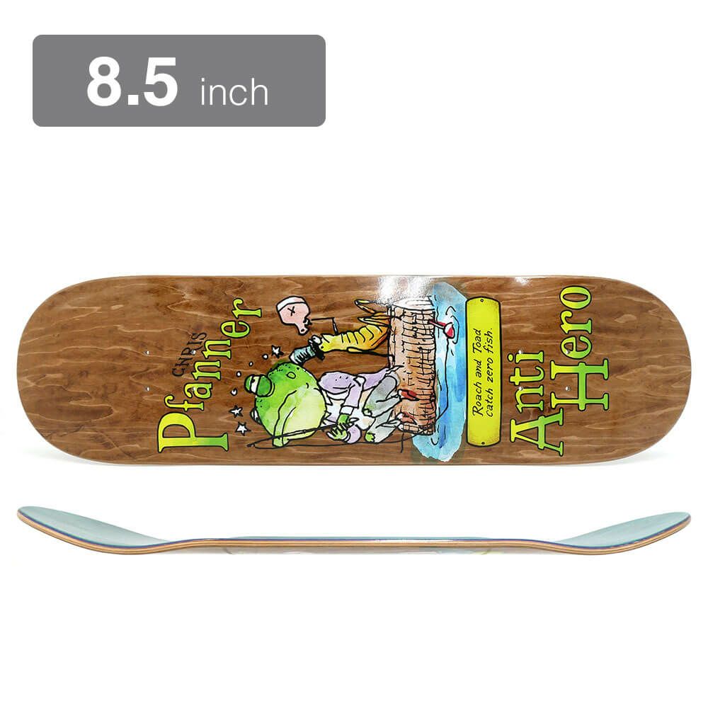 ANTIHERO DECK アンチヒーロー デッキ CHRIS PFANNER ROACH AND TOAD BROWN STAIN 8.5 スケートボード スケボー