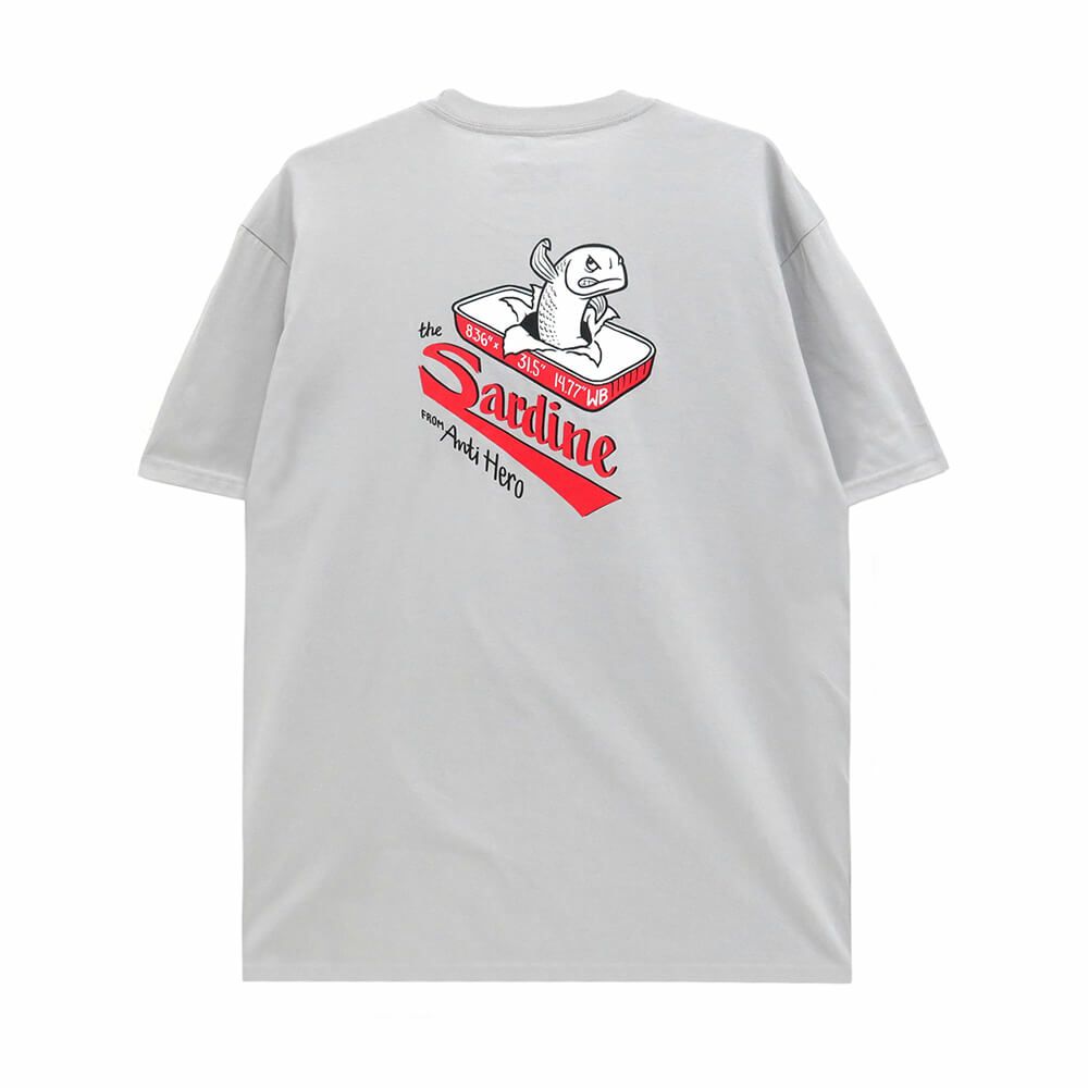 ANTIHERO T-SHIRT アンチヒーロー Tシャツ THE SARDINE SILVER スケートボード スケボー 