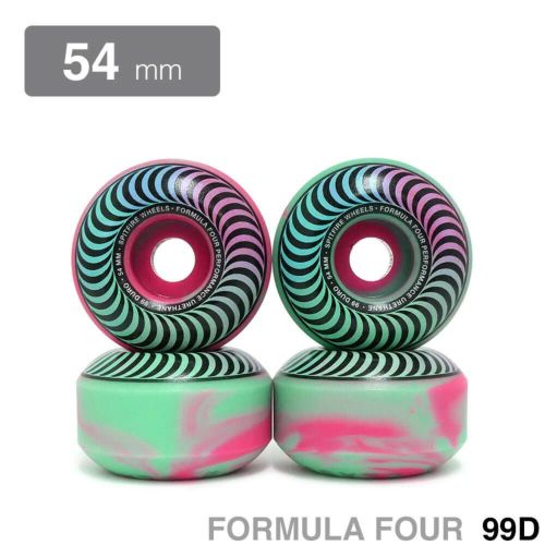 SPITFIRE WHEEL スピットファイヤー ウィール FORMULA FOUR (F4) CLASSIC 99D PINK/TEAL SWIRL ピンク/ティール 54mm スケートボード スケボー