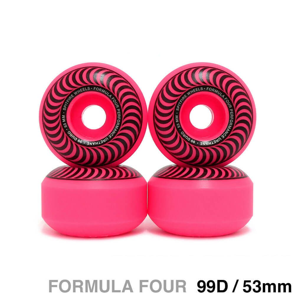SPITFIRE WHEEL スピットファイヤー ウィール FORMULA FOUR (F4) CLASSIC 99D NEON PINK ピンク 53mm スケートボード スケボー
