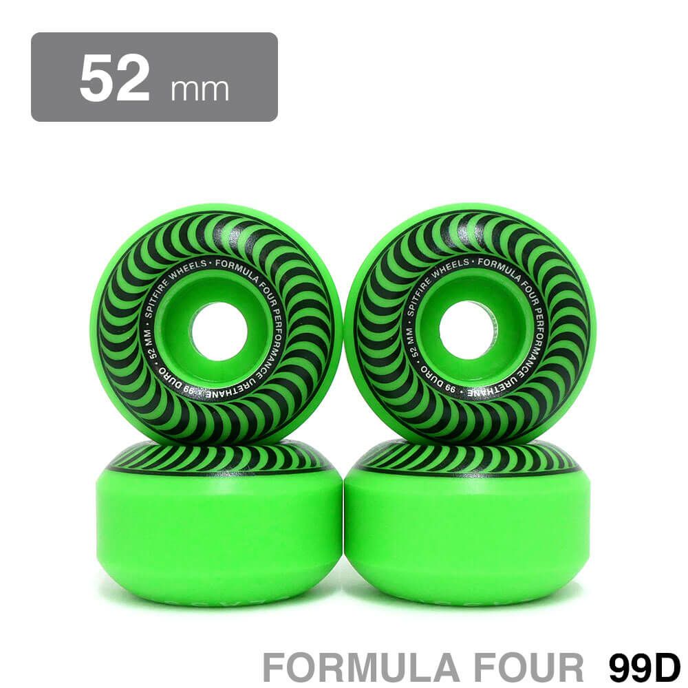 SPITFIRE WHEEL スピットファイヤー ウィール FORMULA FOUR (F4) CLASSIC 99D NEON GREEN 緑 52mm スケートボード スケボー