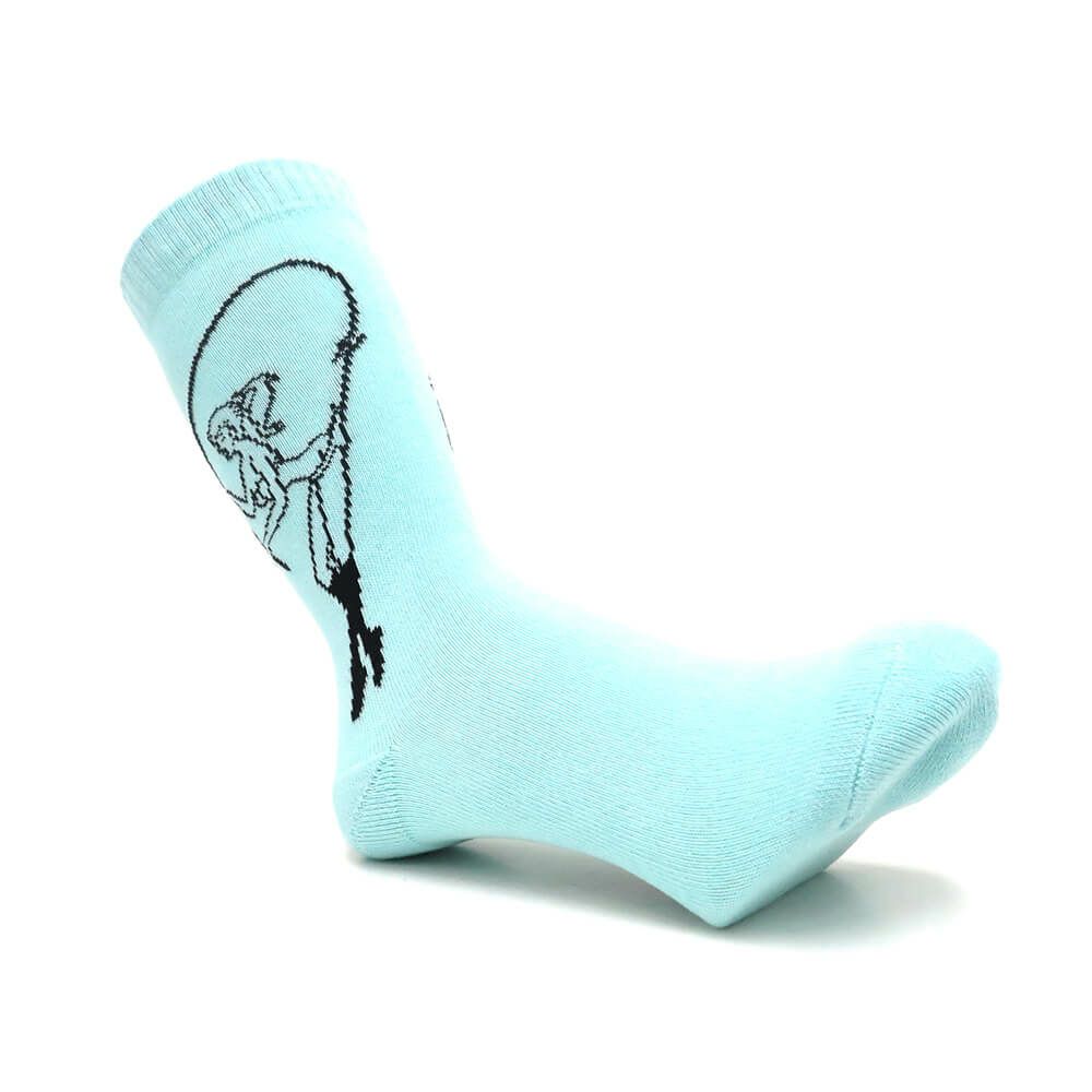 WHIMSY SOCKS ウィムジー ソックス 靴下 FISHING GIRL LIGHT BLUE スケートボード スケボー 