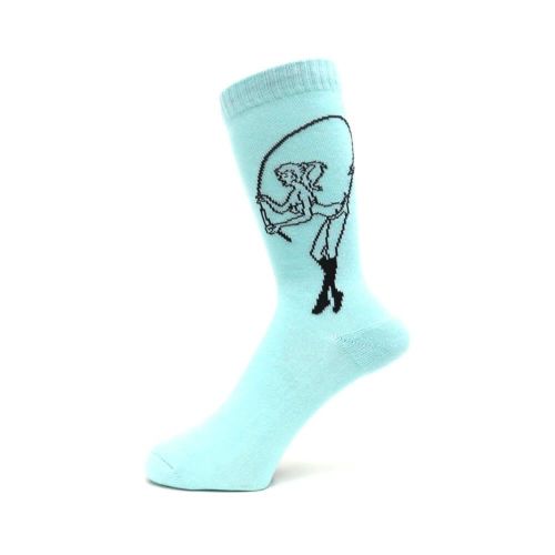 WHIMSY SOCKS ウィムジー ソックス 靴下 FISHING GIRL LIGHT BLUE スケートボード スケボー 1