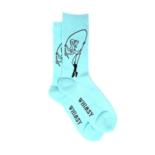 WHIMSY SOCKS ウィムジー ソックス 靴下 FISHING GIRL LIGHT BLUE スケートボード スケボー 3