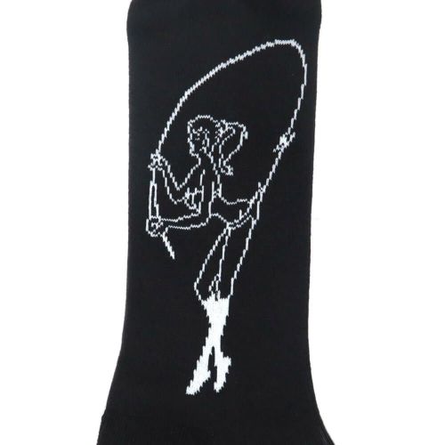 WHIMSY SOCKS ウィムジー ソックス 靴下 FISHING GIRL BLACK スケートボード スケボー 4