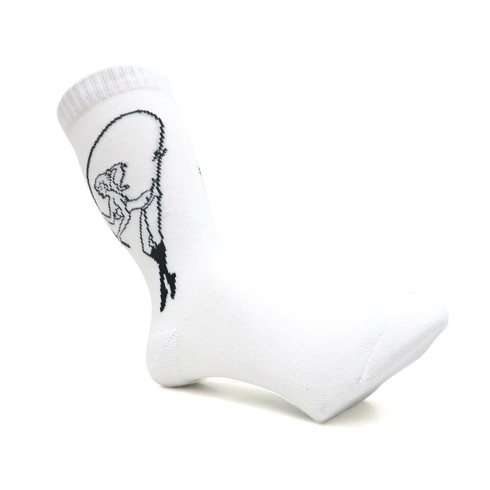 WHIMSY SOCKS ウィムジー ソックス 靴下 FISHING GIRL WHITE スケートボード スケボー 