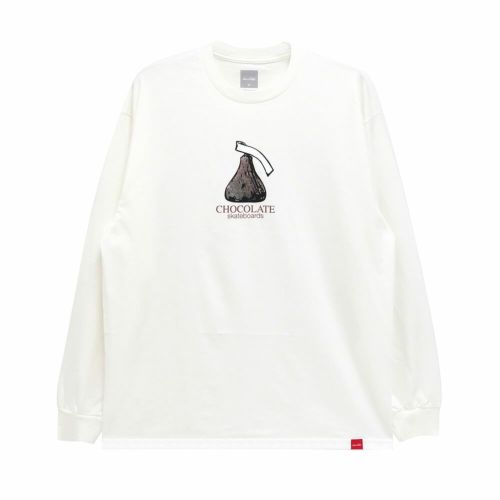 CHOCOLATE LONG SLEEVE チョコレート ロングスリーブTシャツ KISS WHITE スケートボード スケボー 