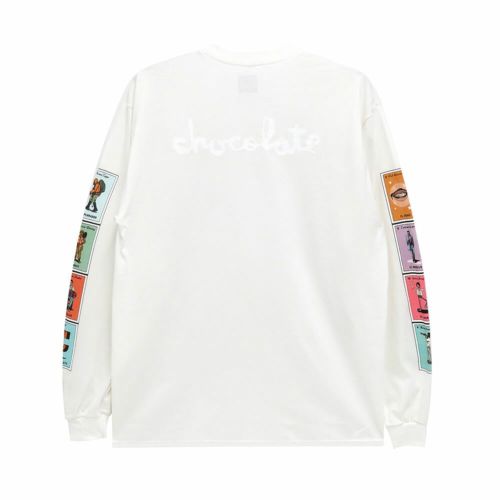 CHOCOLATE LONG SLEEVE チョコレート ロングスリーブTシャツ LOTERIA CARDS UP WHITE スケートボード スケボー 